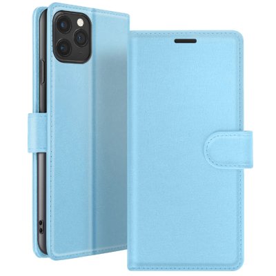 ZANAE Etui Portefeuille pour iPhone 11 Pro Max Support et Languette Magn&eacute;tique Zana&eacute; Bleu clair