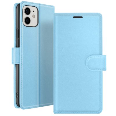 ZANAE Etui Portefeuille pour iPhone 12 et 12 Pro Support et Languette Magn&eacute;tique Zana&eacute; Bleu clair