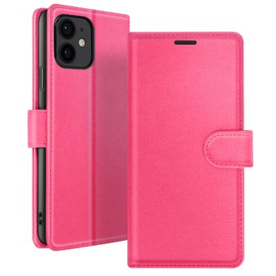 ZANAE Etui Portefeuille pour iPhone 12 mini Fonction Support et Languette Magn&eacute;tique Zana&eacute; Fuchsia