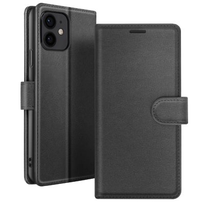 ZANAE Etui Portefeuille pour iPhone 12 mini Fonction Support et Languette Magn&eacute;tique Zana&eacute; Noir