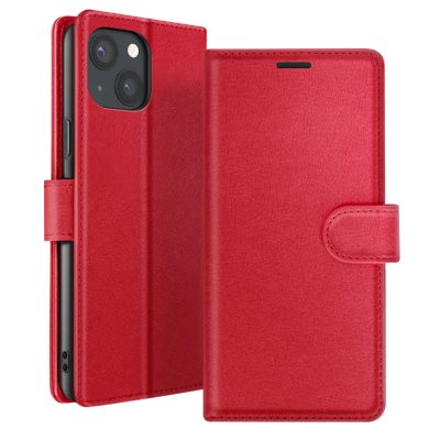 ZANAE Etui Portefeuille pour iPhone 13 Mini Support et Languette Magn&eacute;tique Zana&eacute; Rouge