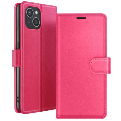 ZANAE Etui Portefeuille pour iPhone 15 Plus Support et Languette Zana&eacute; Fuchsia