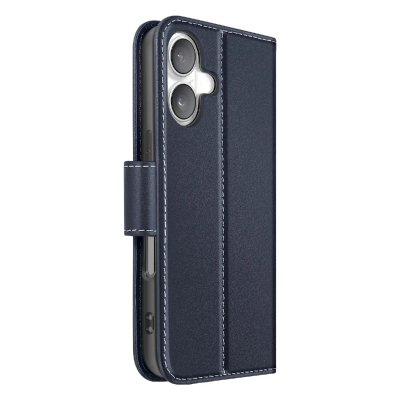 AVIZAR Etui Portefeuille pour iPhone 16 Plus en Cuir Premium avec Fonction Stand Bleu nuit