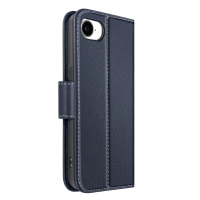 AVIZAR Etui Portefeuille pour iPhone 16e en Cuir Premium avec Fonction Stand Bleu nuit