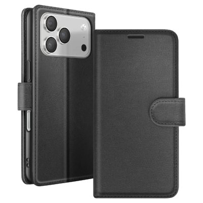 ZANAE Etui Portefeuille pour iPhone 17 Pro Max avec Support et Languette Magn&eacute;tique Zana&eacute; Noir