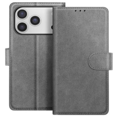 AVIZAR Etui Portefeuille pour iPhone 17 Pro Max Chesterfield avec Fonction Support Gris