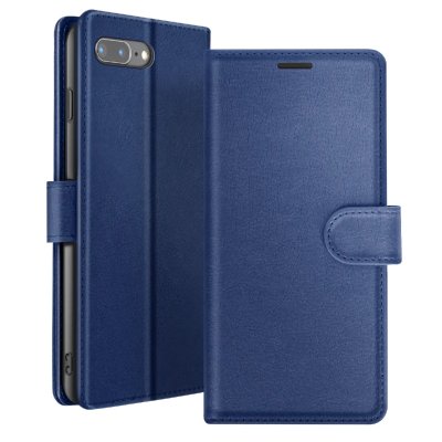 ZANAE Etui Portefeuille pour iPhone 8 Plus / 7 Plus Support et Languette Magn&eacute;tique Zana&eacute; Bleu nuit
