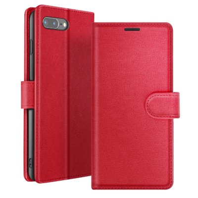 ZANAE Etui Portefeuille pour iPhone 8 Plus / 7 Plus Support et Languette Magn&eacute;tique Zana&eacute; Rouge