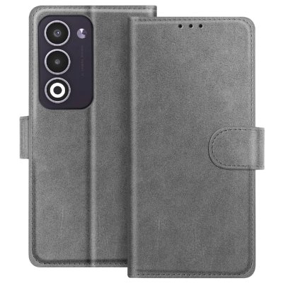 AVIZAR Etui Portefeuille pour Oppo A5 S&eacute;rie Chesterfield avec Fonction Support Gris