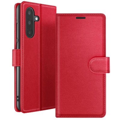 ZANAE Etui Portefeuille pour Samsung A17 Support et Languette Magn&eacute;tique Zana&eacute; Rouge