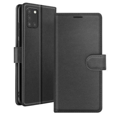 ZANAE Etui Portefeuille pour Samsung A31 Support et Languette Magn&eacute;tique Zana&eacute; Noir