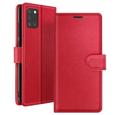 ZANAE Etui Portefeuille pour Samsung A31 Support et Languette Magn&eacute;tique Zana&eacute; Rouge