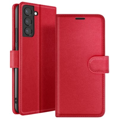 ZANAE Etui Portefeuille pour Samsung Galaxy S22 Plus Support et Languette Zana&eacute; Rouge