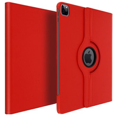 Etui pour iPad Pro 12.9 2021 2020 et 2018 Housse Int&eacute;grale Support Rotatif 360&deg; Rouge