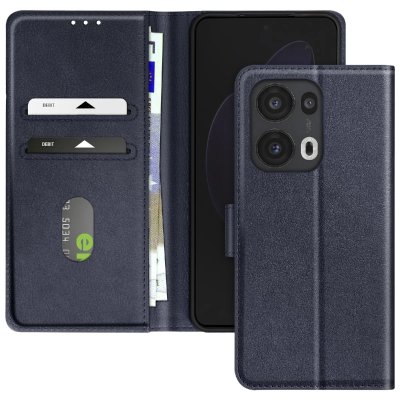 AVIZAR Etui pour Oppo Reno 13 Pro Clapet Portefeuille et Support Vid&eacute;o Bleu Nuit
