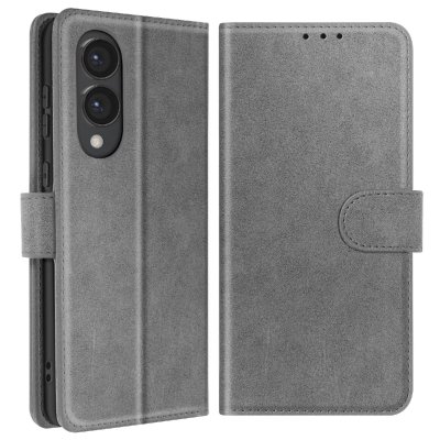 AVIZAR Etui pour Samsung Galaxy S25 Edge Clapet Portefeuille et Support Vid&eacute;o Gris