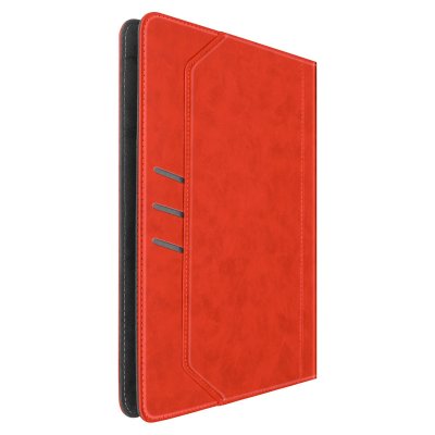 AVIZAR Etui R&eacute;tro pour Tablette 10 pouces Support R&eacute;glable et Porte-Carte Rouge