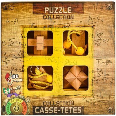 Eureka 3D Puzzle ensemble d'&eacute;nigmes Expert Bois 4 pi&egrave;ces jaune
