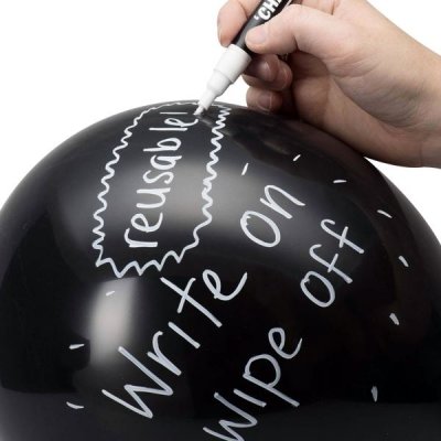 TOTALCADEAU Eurowebb 20 Ballons Ardoise Noir avec Stylo Craie et 20 b&acirc;tonnets