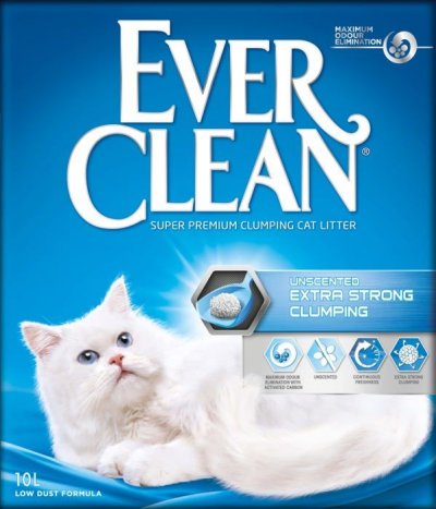 EVER CLEAN  Liti&egrave;re pour chat Extra Strong Clumping, sans parfum 10 l