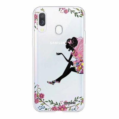EVETANE  Coque Samsung Galaxy A40 360 int&eacute;grale transparente Motif F&eacute;e Fleurale Tendance - Neuf