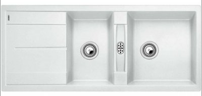 BLANCO Evier &agrave; encastrer 80cm manuel blanc avec siphon  513260 - blanc