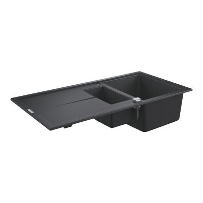 GROHE Evier composite avec &eacute;gouttoir K400 Noir Granite 31642AP0 quickfix
