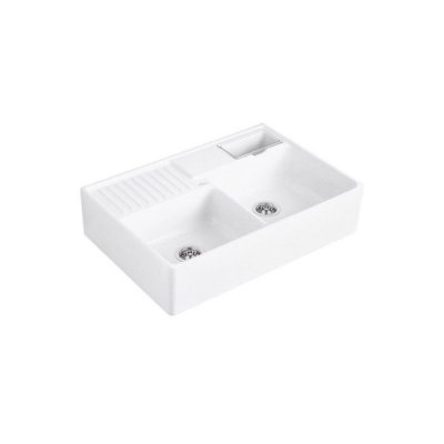 VILLEROY & BOCH Evier cuisine Tradition, blanc CeramicPlus, Avec vidage manuel