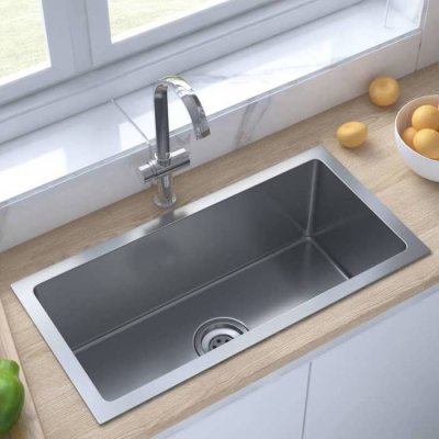 VIDAXL Evier de cuisine fait main Acier inoxydable