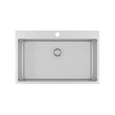 HELIKA Evier inox lisse  LUNY 1 bac 790x505 mm - sans vidage - inox