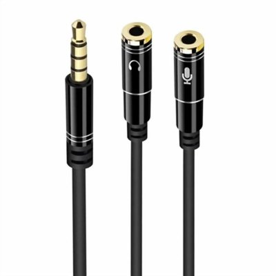 EWENT  EC1641 C&acirc;ble audio 0,3 m 3,5 mm 2 x 3,5 mm Noir