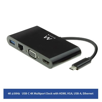 EWENT  - Station d'accueil - USB-C 3.2 Gen 1 - VGA, HDMI - GigE