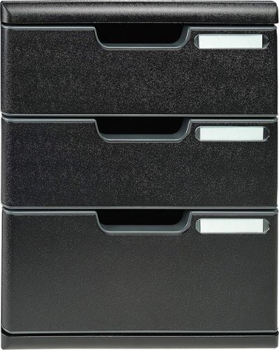 EXACOMPTA -325414D-Modulo Module de Classement 3 Tiroirs Noir