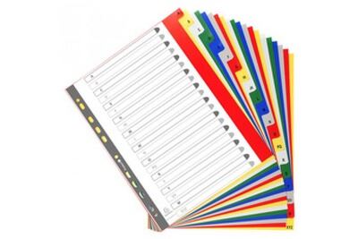 EXACOMPTA   intercalaires en plastique, a-z, a4+, 20 touches noir