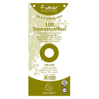 EXACOMPTA  Fiches intercalaires, 105 x 240 mm, blanc