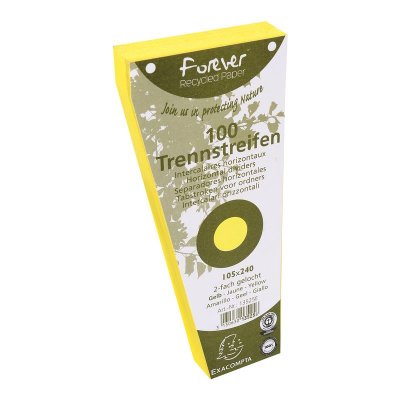 EXACOMPTA  Intercalaires trap&egrave;ze 180 g/m&sup2;, perforation 2 trous - Jaune