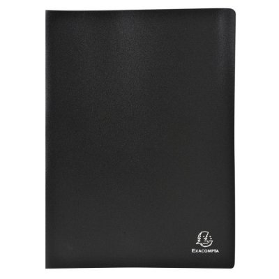 EXACOMPTA  Opaque Porte-Vues Avec Pochettes Grain&eacute;es A4 120 Vues Noir