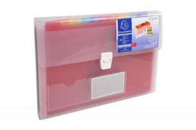 EXACOMPTA  Trieur Pocket 14x26cm Polypropyl&egrave;ne Chrystal 7 Compartiments