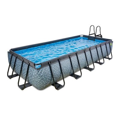 EXIT TOYS Exit Stone zwembad 540x250x100cm met filterpomp - grijs