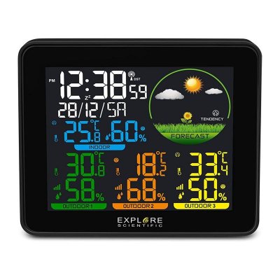 BRESSER Explore scientific station m&eacute;t&eacute;o couleur multi-capteurs (3), noire