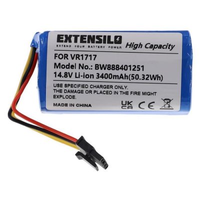 EXTENSILO  Batterie compatible avec Blaupunkt BPK-VCBB1XPW+ aspirateur (3400mAh 148V Li-ion)