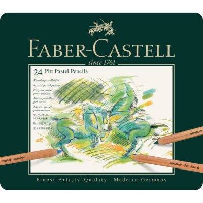 FABER CASTELL Faber-Castell 112124 Crayon PITT PASTEL bo&icirc;te m&eacute;tal de 24 pi&egrave;ces