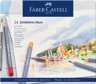 FABER CASTELL FABER-CASTELL Bo&icirc;te de 24 Crayons de couleur Goldfaber aquarelle