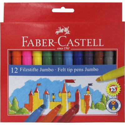 FABER CASTELL FABER-CASTELL Etui de 12 Feutres scolaires Ch&acirc;teau Jumbo - Coloris assortis