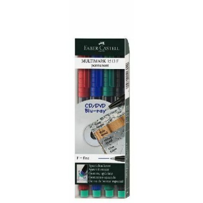 FABER CASTELL Faber-Castell Marqueur Cd/Dvd Multimark Permanent F, &Eacute;tui 4