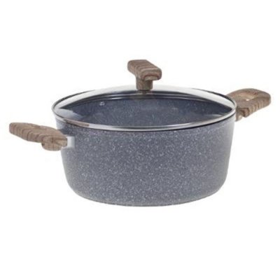 5 FIVE SIMPLY SMART Faitout en aluminium ""nature"" 28cm noir