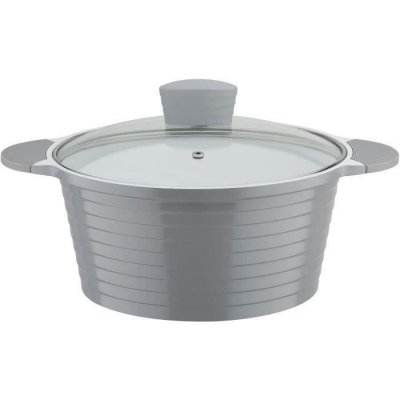 Faitout fonte daluminium - GSW - BOLERO - 28 cm - Induction - Gris / Blanc 