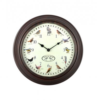 Fallen Fruits Horloge Musicale Motif Oiseau Marron