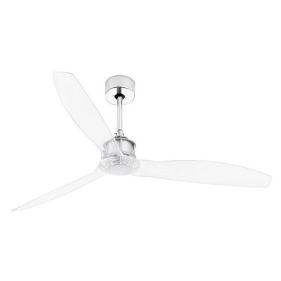 FARO  BARCELONA Ventilateur plafond Just Fan M chrom&eacute;/transparent