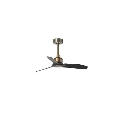 FARO  Just Fan Xs - Ventilateur de plafond vieil or 3 lames pales noires 81cm